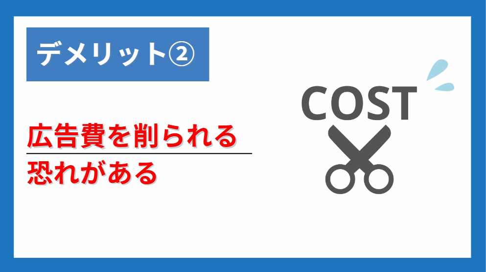 デメリット②広告費を削られる恐れがある